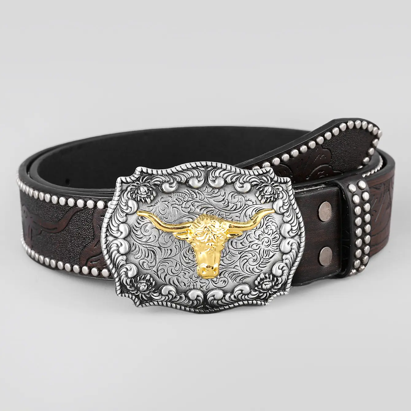 Western Denim Belt with Gold Plated Iconic Clasp - Image 5
