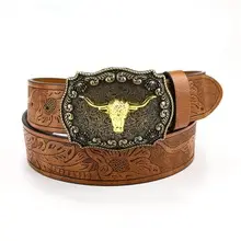 Western Denim Belt with Gold Plated Iconic Clasp β feature 1