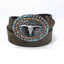 Western Denim Belt with Gold Plated Iconic Clasp β feature 5