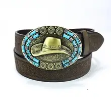 Western Denim Belt with Gold Plated Iconic Clasp β feature 6