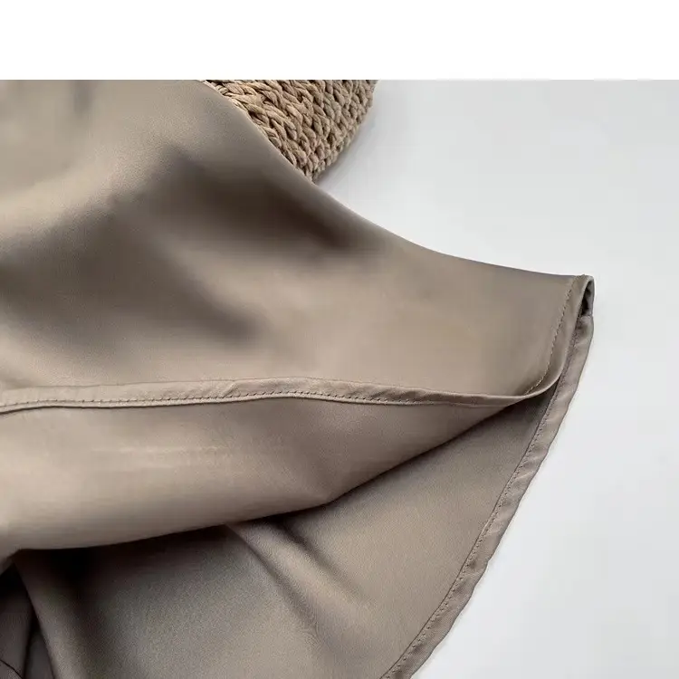 2023 French Hepburn Acetic Satin Long Skirt Large Swing — feature 20