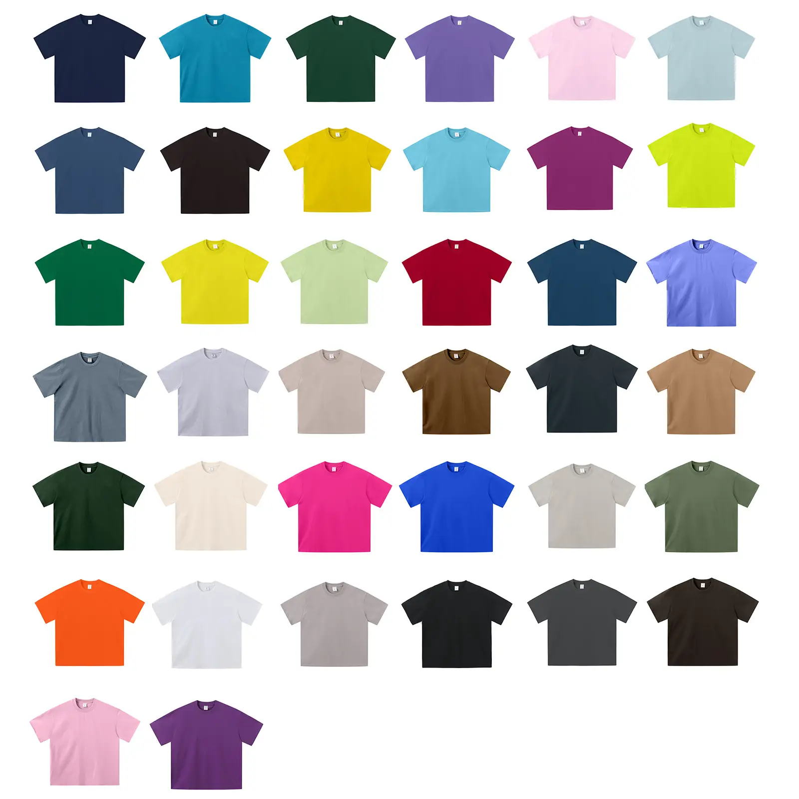Men's Blue Cotton T-Shirt 260G Double Yarn - Image 42