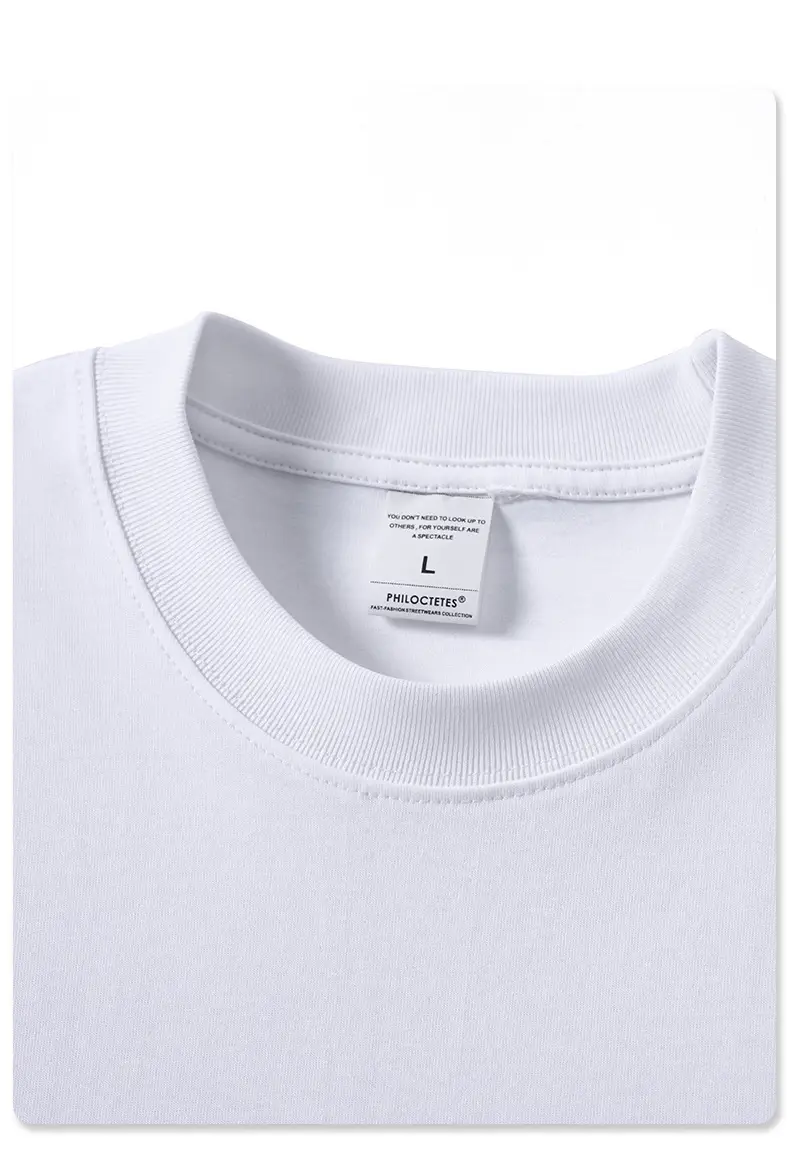 Men's Blue Cotton T-Shirt 260G Double Yarn — feature 24