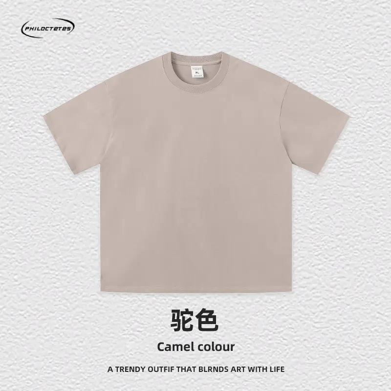 Men's Blue Cotton T-Shirt 260G Double Yarn - Image 15