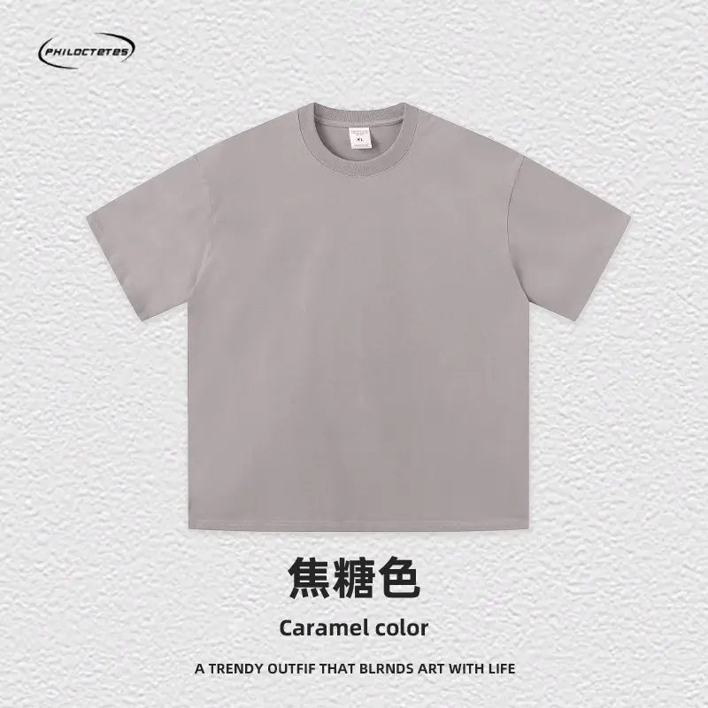Men's Blue Cotton T-Shirt 260G Double Yarn - Image 19