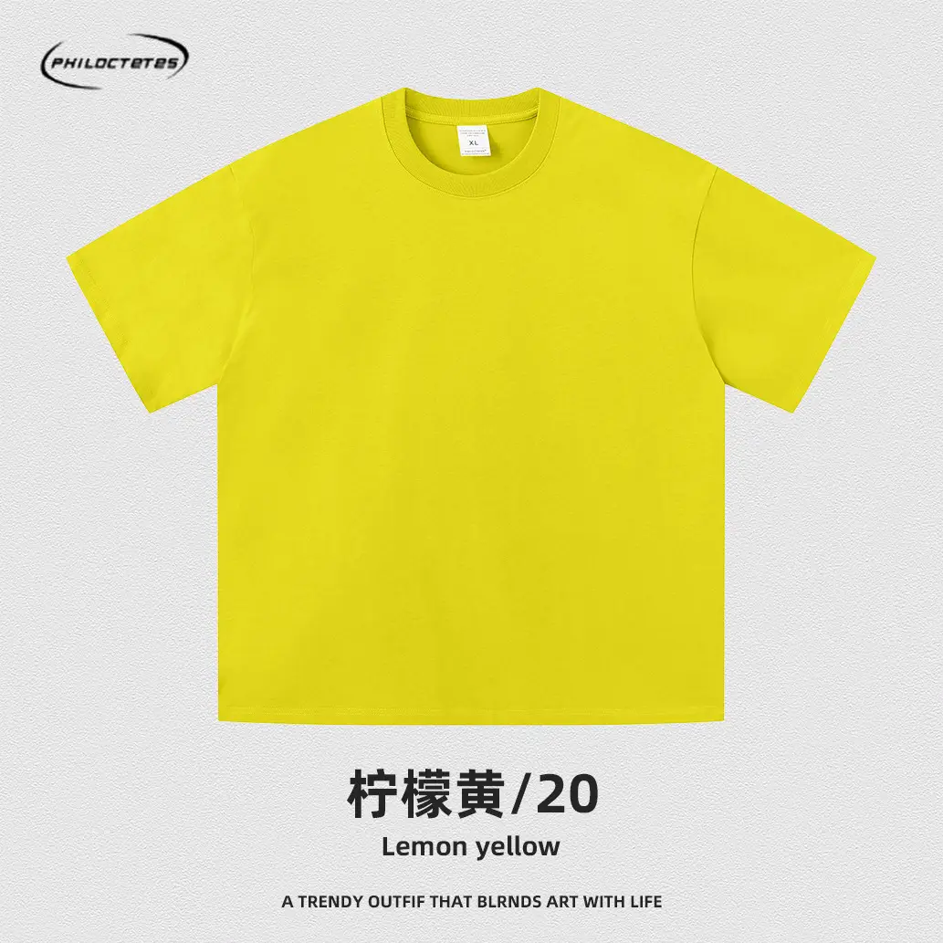 Men's Blue Cotton T-Shirt 260G Double Yarn - Image 24