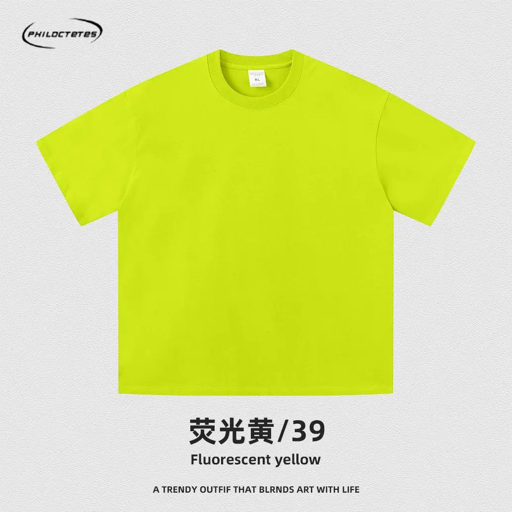 Men's Blue Cotton T-Shirt 260G Double Yarn - Image 26
