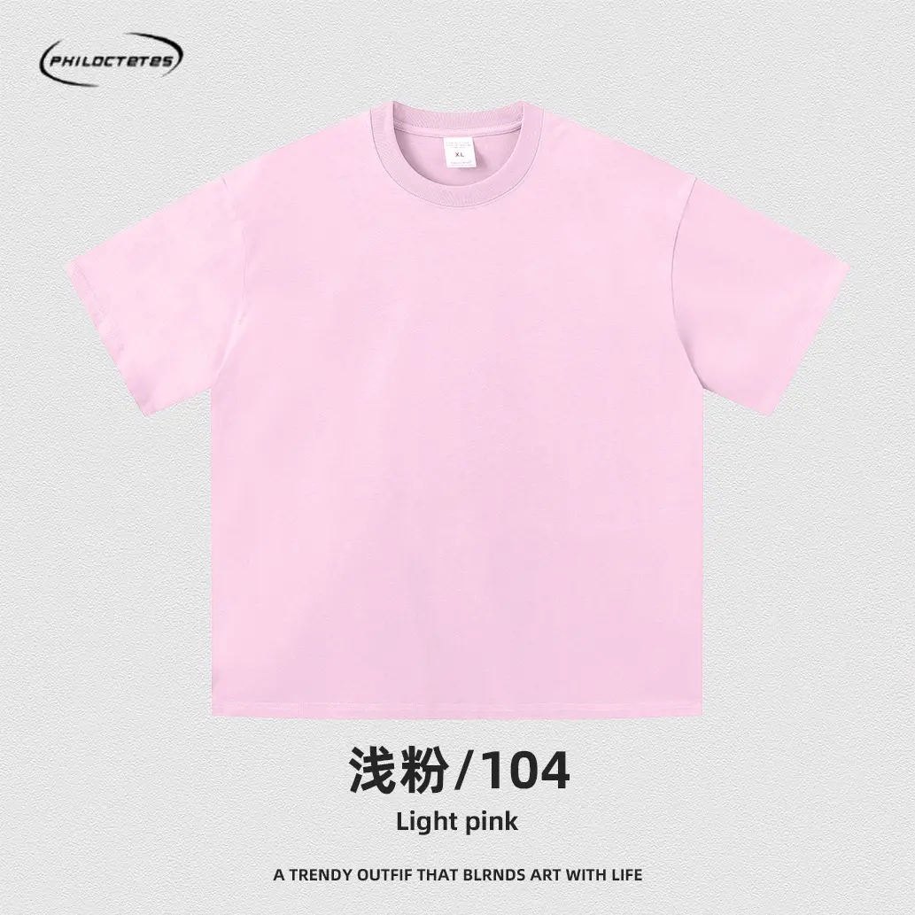 Men's Blue Cotton T-Shirt 260G Double Yarn - Image 31