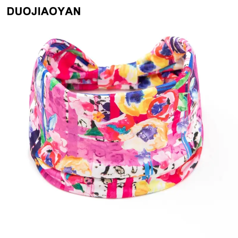 Printed Sweat-Absorbent Women's Headbands with Wide Edges - Image 3