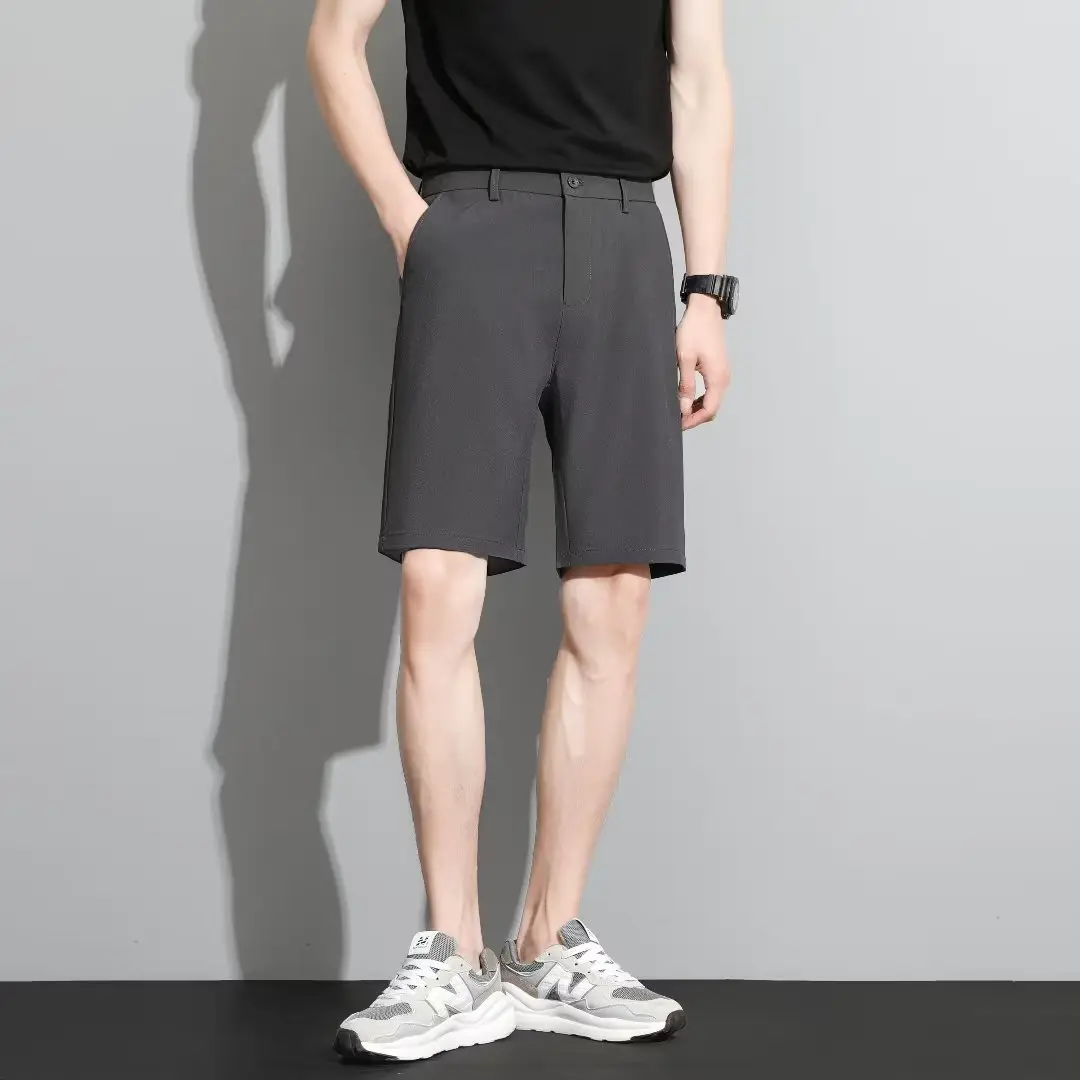 Men Black 5-Point Slim Fit Shorts Korean Style - Image 6