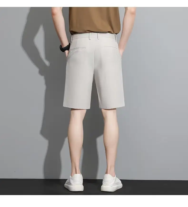 Men Black 5-Point Slim Fit Shorts Korean Style — feature 100