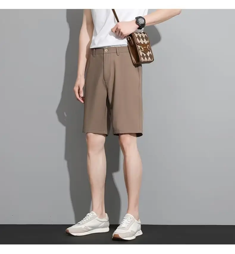 Men Black 5-Point Slim Fit Shorts Korean Style — feature 101