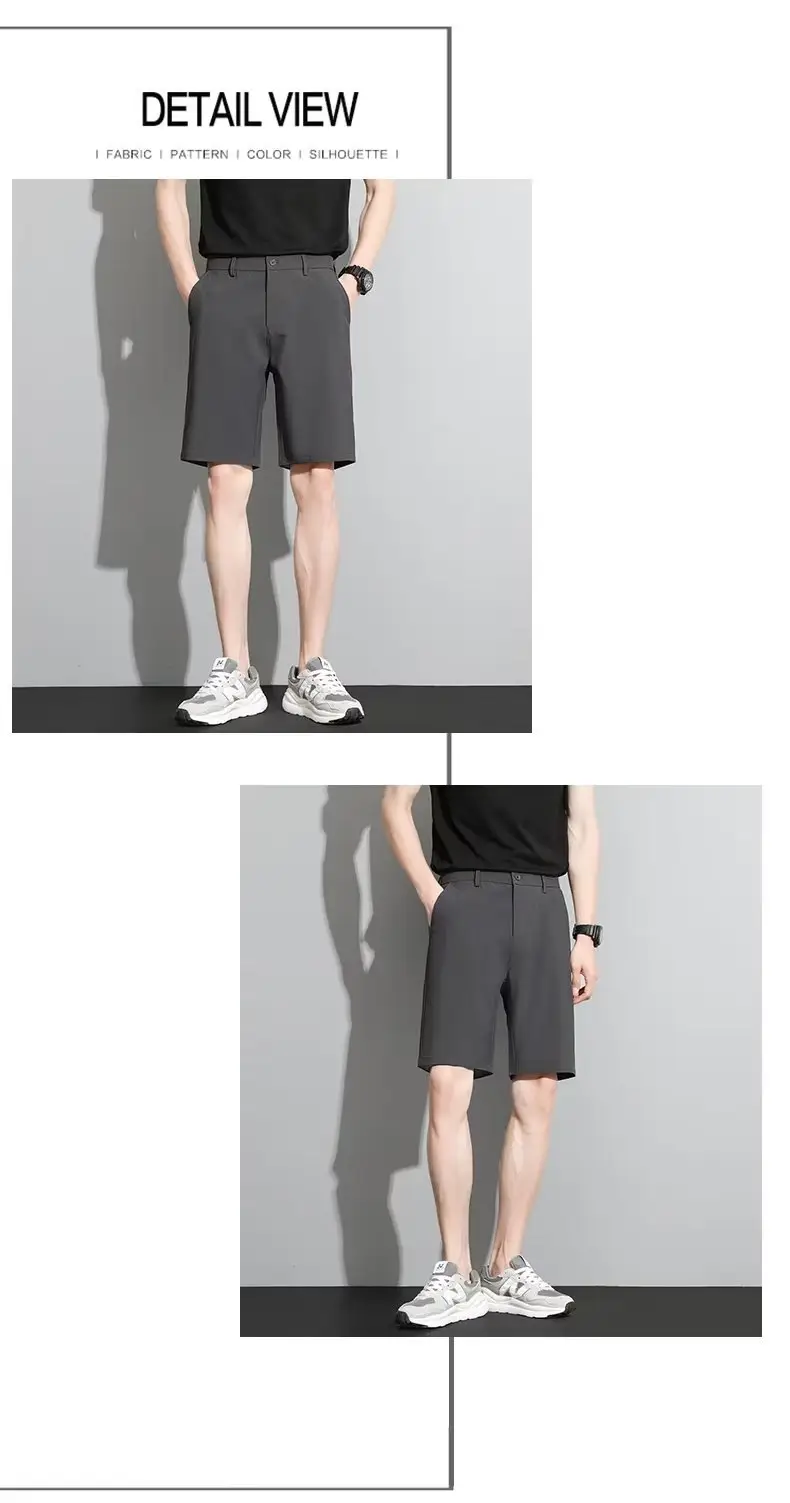 Men Black 5-Point Slim Fit Shorts Korean Style — feature 102