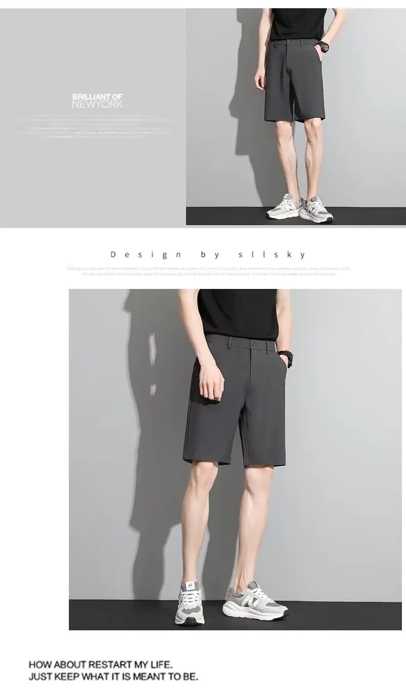 Men Black 5-Point Slim Fit Shorts Korean Style — feature 103