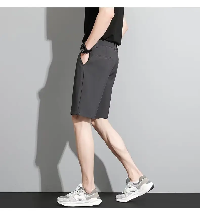 Men Black 5-Point Slim Fit Shorts Korean Style — feature 104