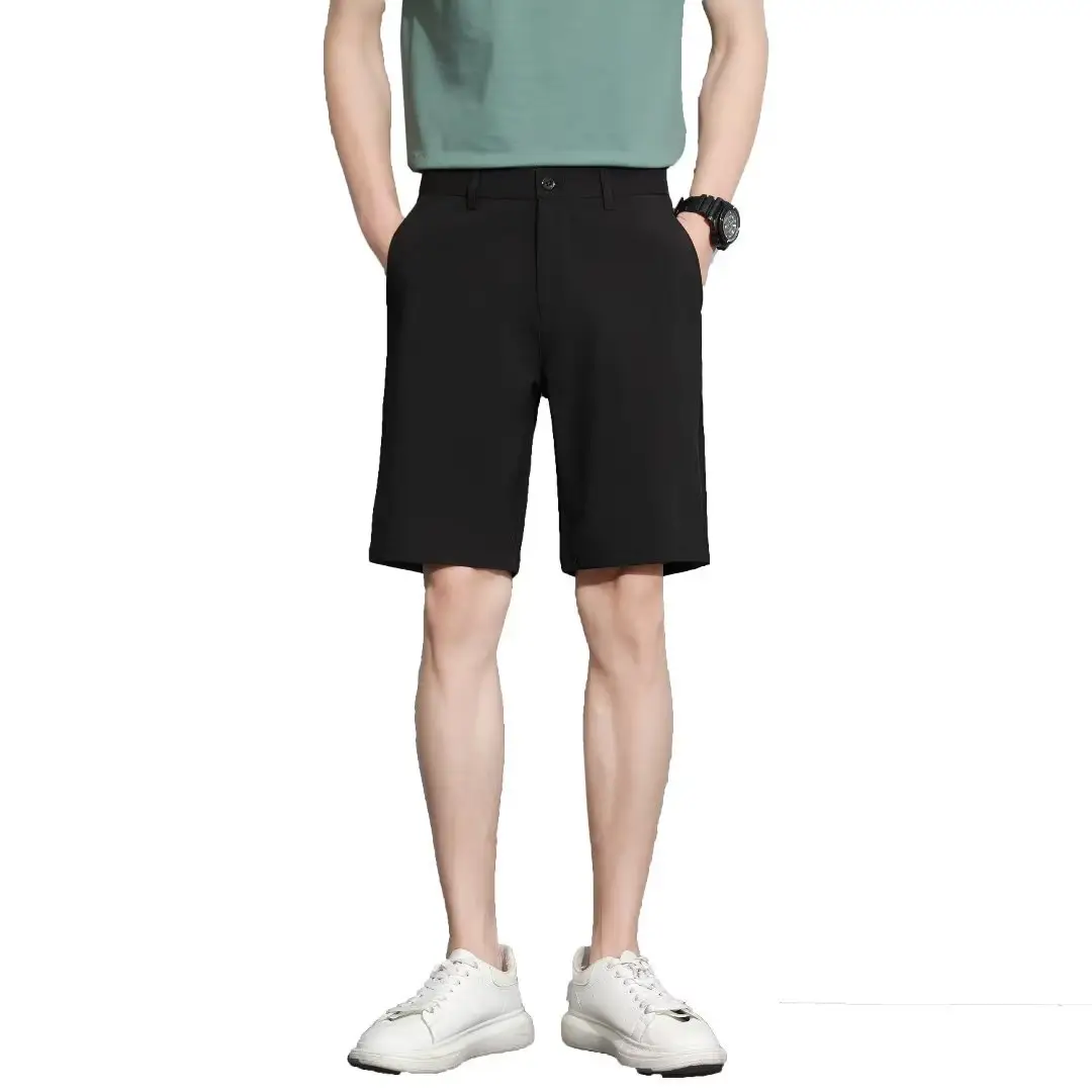 Men Black 5-Point Slim Fit Shorts Korean Style — feature 106