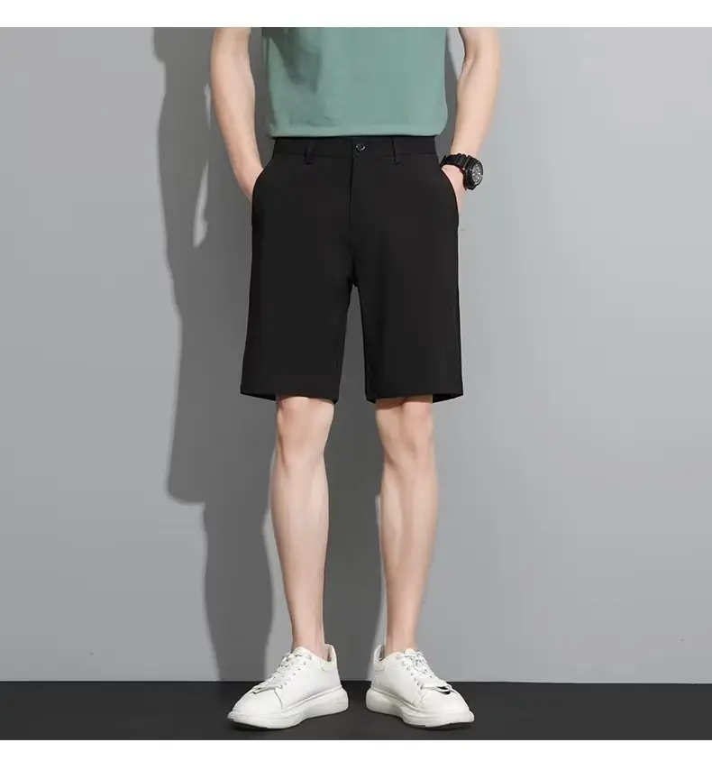 Men Black 5-Point Slim Fit Shorts Korean Style — feature 111