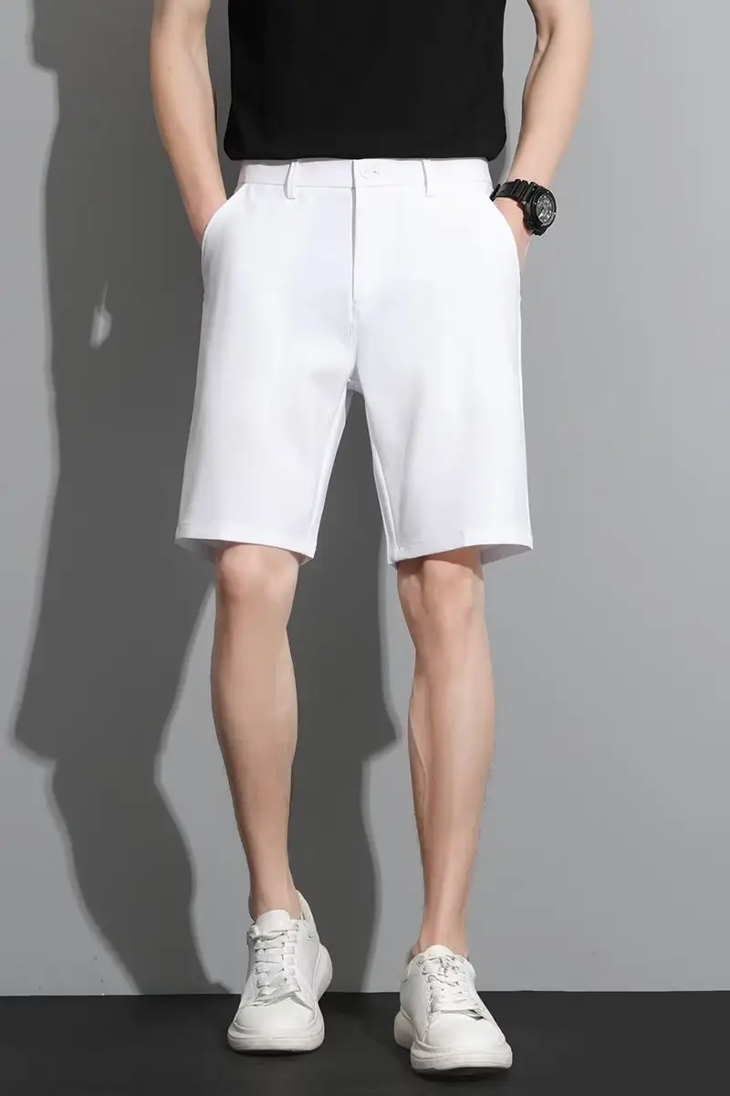 Men Black 5-Point Slim Fit Shorts Korean Style — feature 113