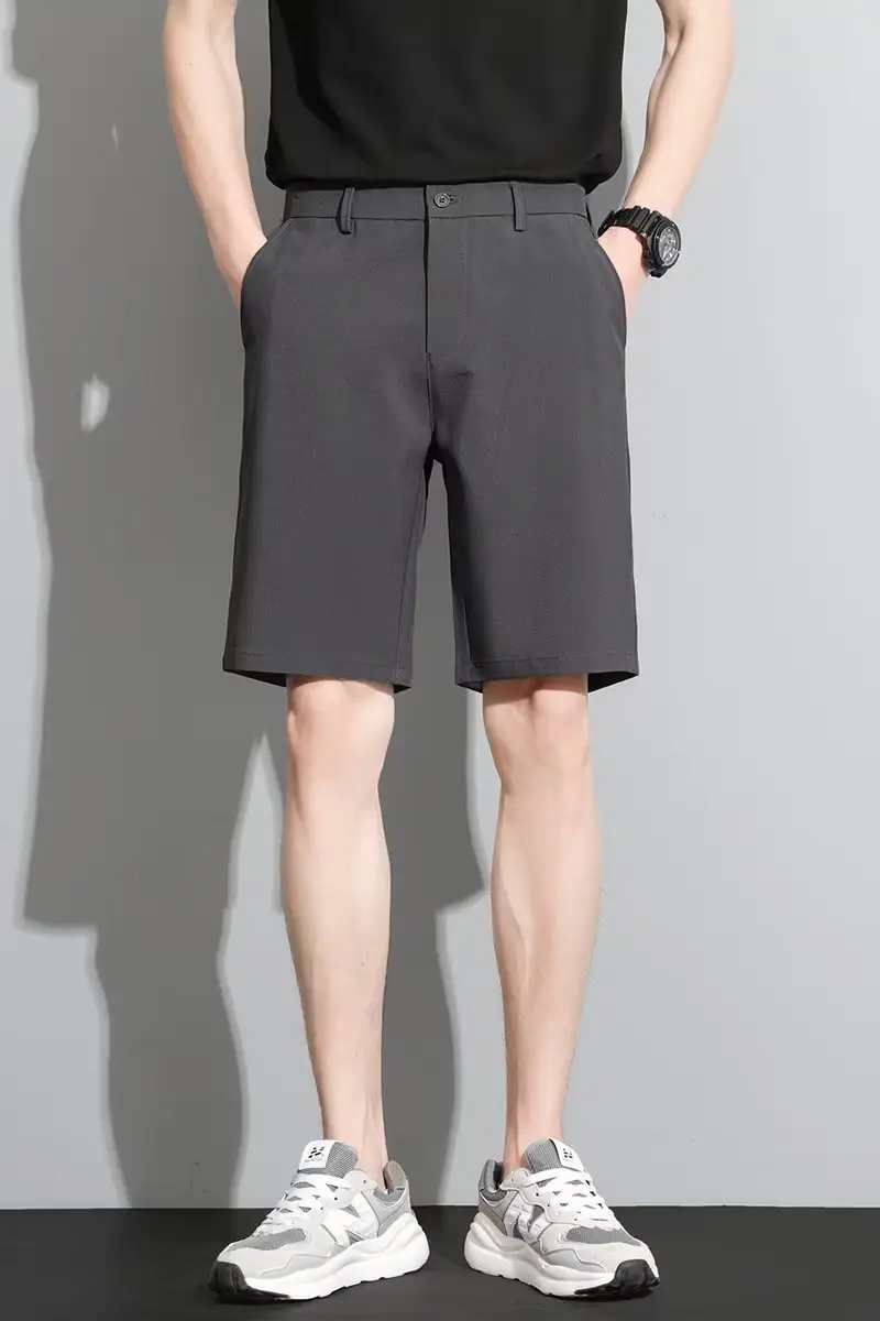 Men Black 5-Point Slim Fit Shorts Korean Style — feature 114