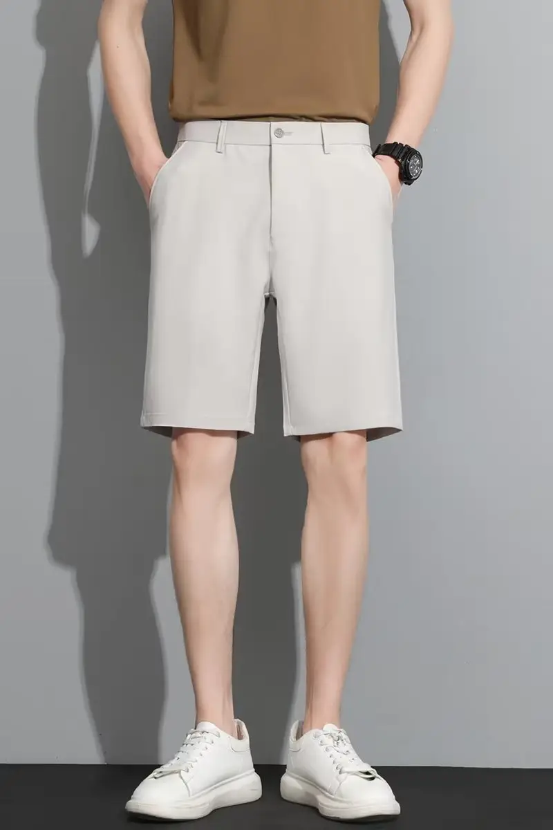 Men Black 5-Point Slim Fit Shorts Korean Style — feature 115