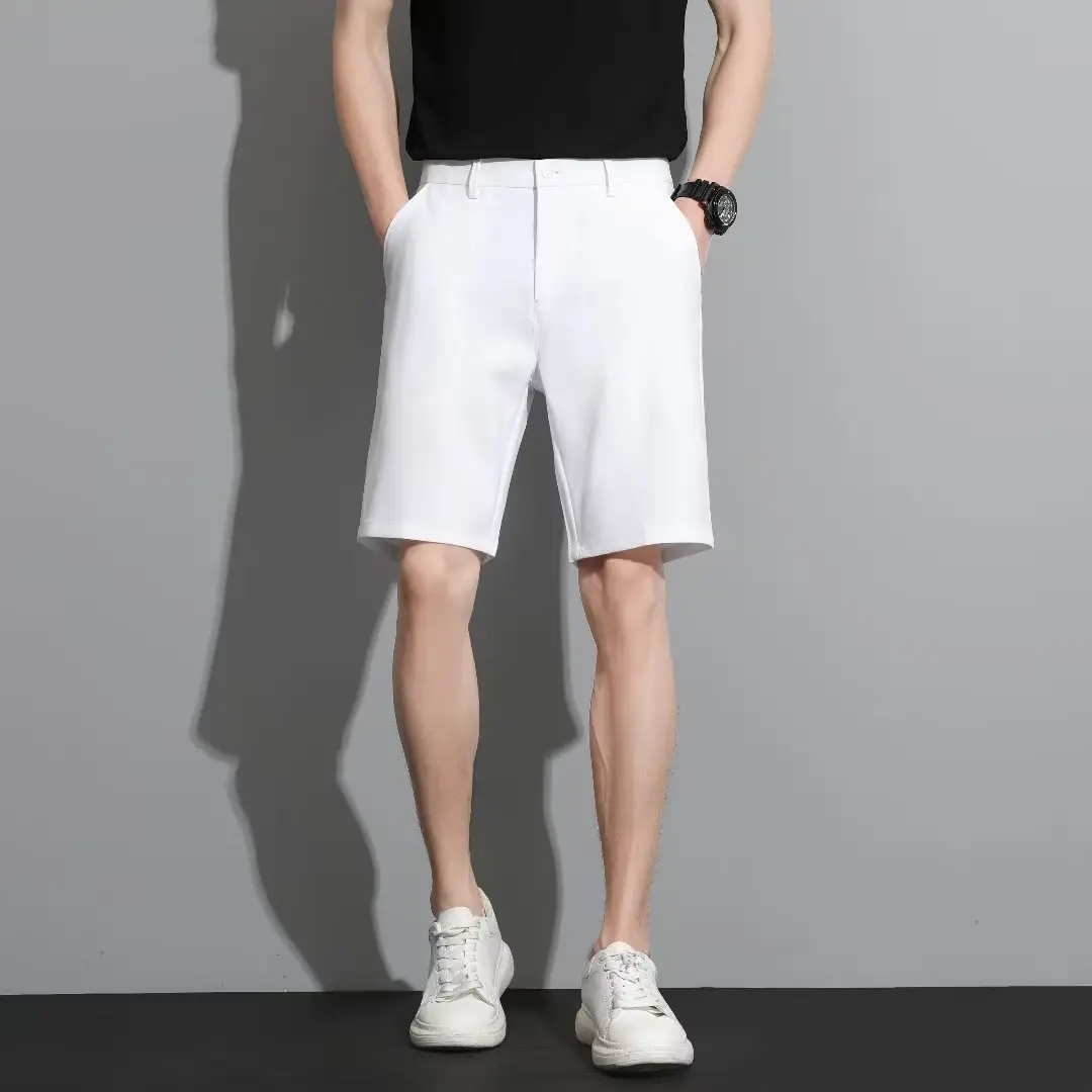 Men Black 5-Point Slim Fit Shorts Korean Style — feature 20