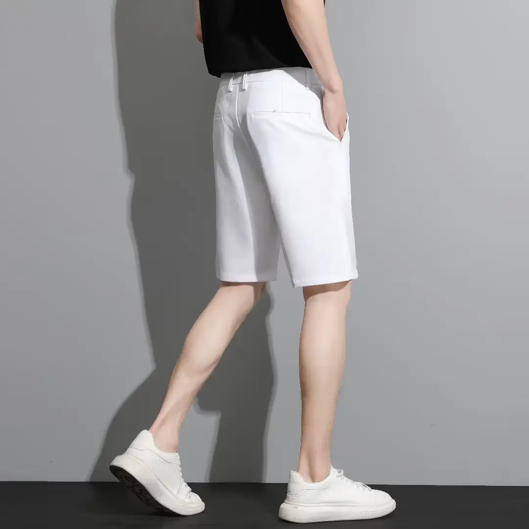 Men Black 5-Point Slim Fit Shorts Korean Style — feature 24