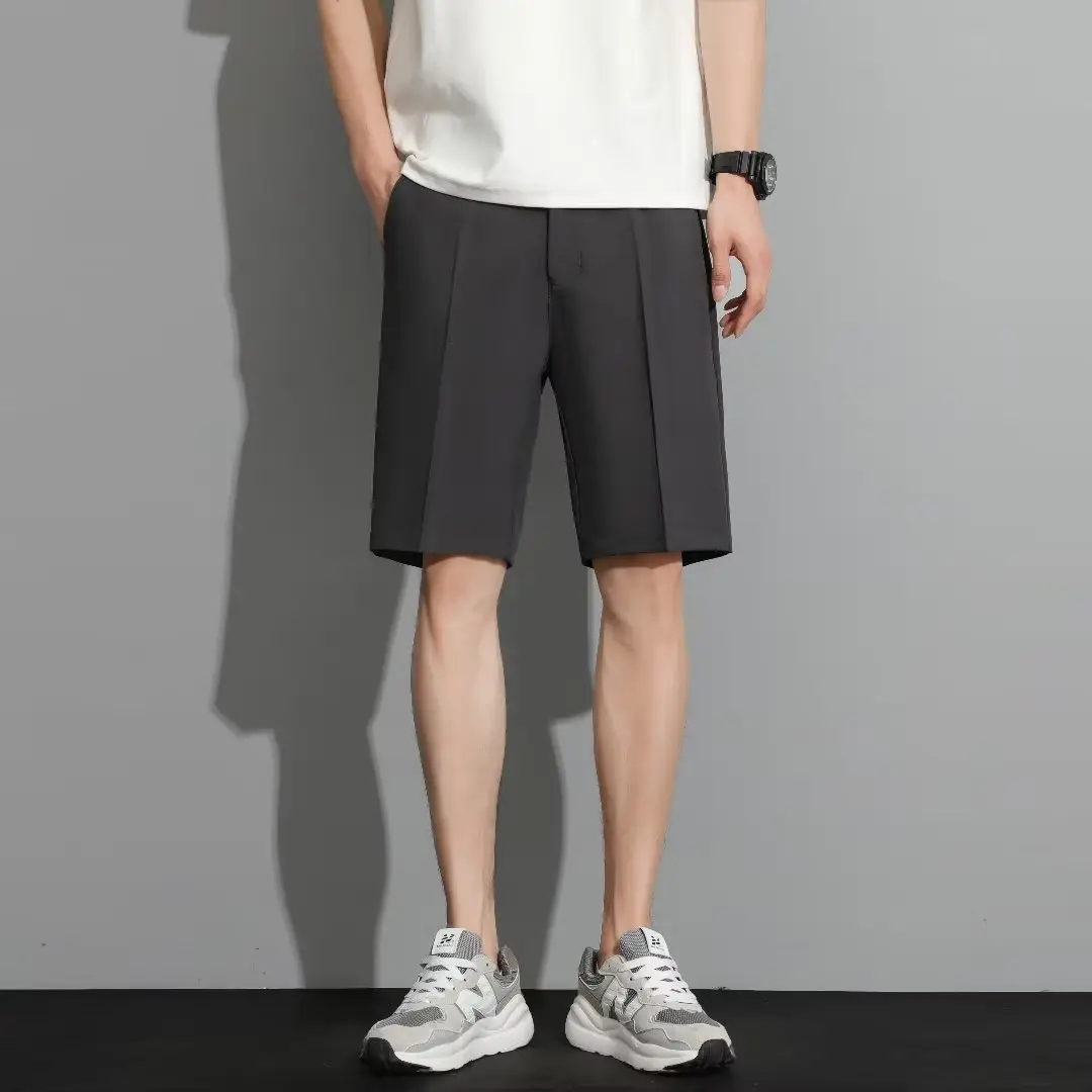 Men Black 5-Point Slim Fit Shorts Korean Style — feature 36