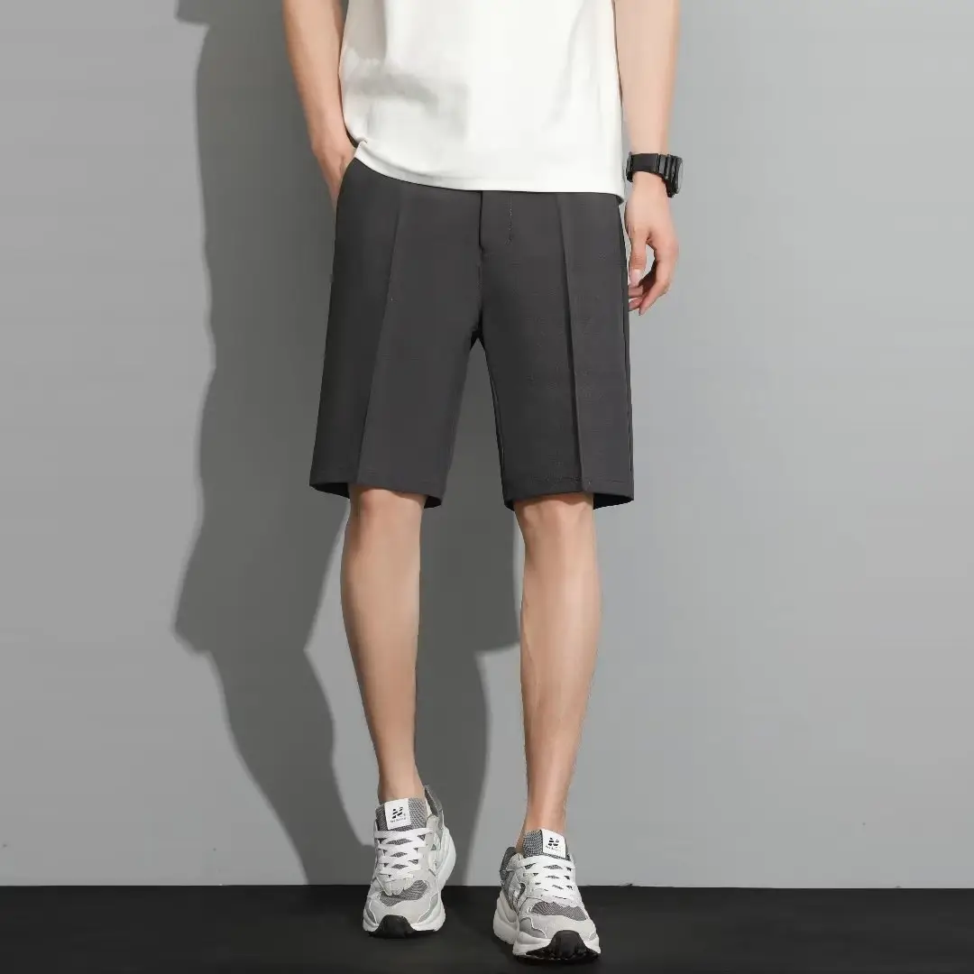 Men Black 5-Point Slim Fit Shorts Korean Style — feature 37