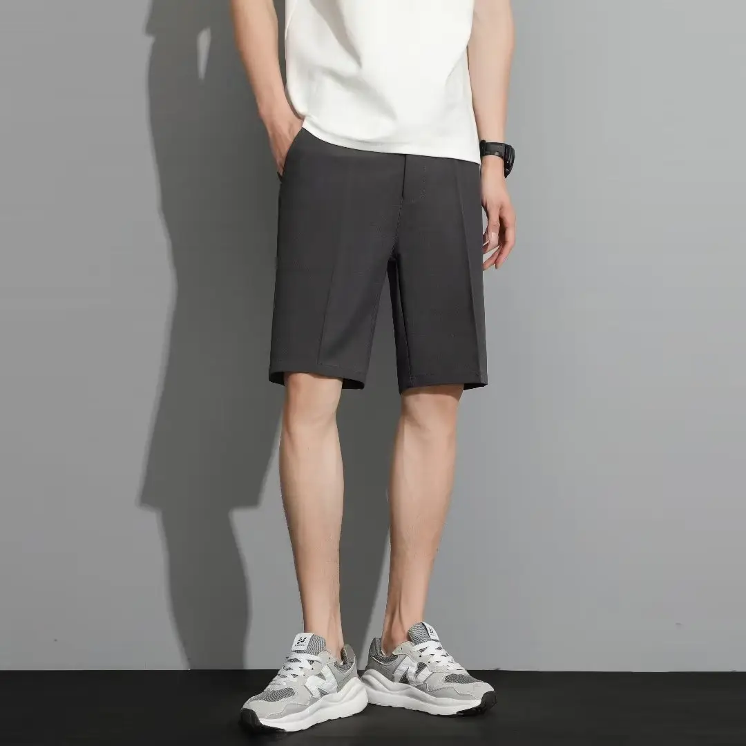 Men Black 5-Point Slim Fit Shorts Korean Style — feature 38