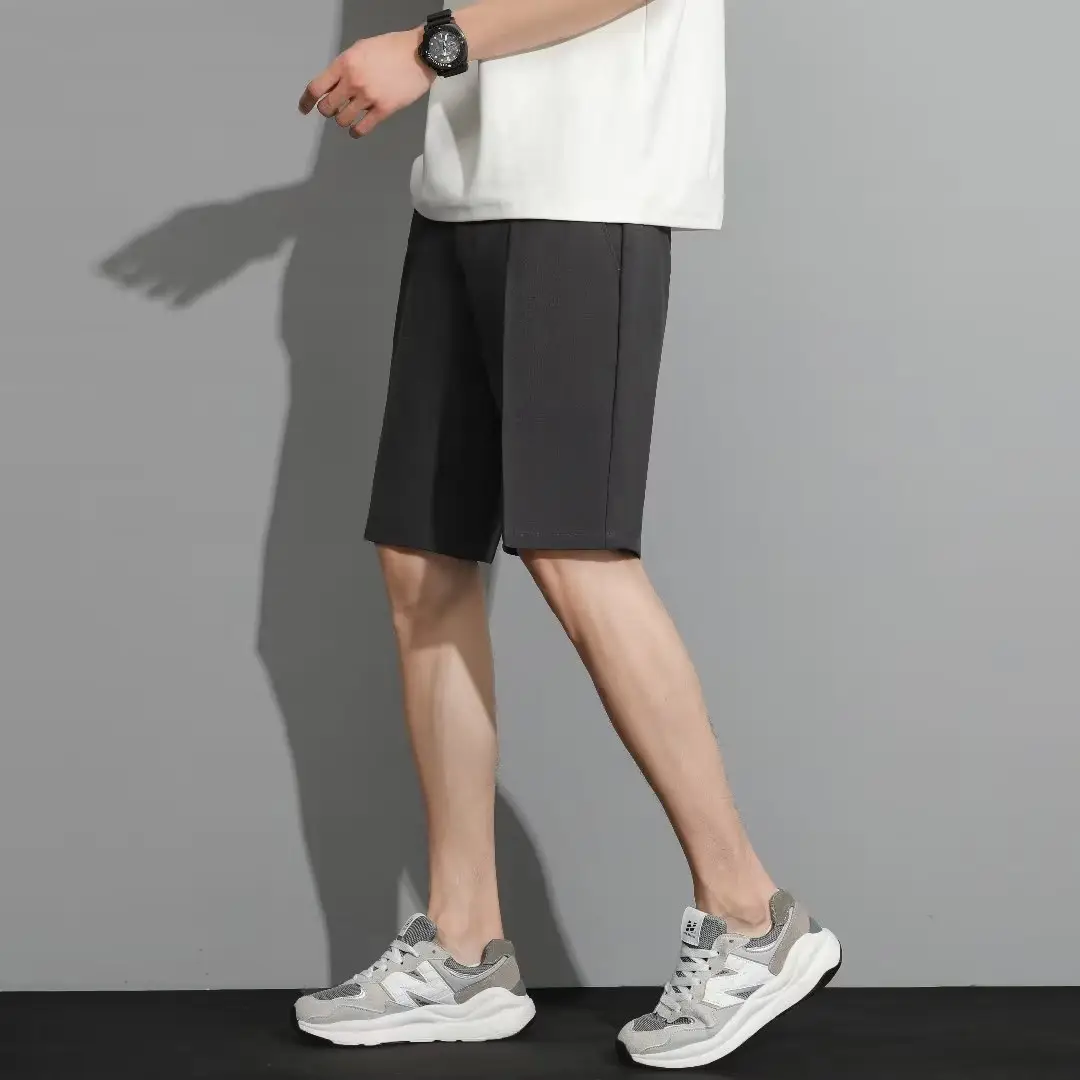 Men Black 5-Point Slim Fit Shorts Korean Style — feature 42