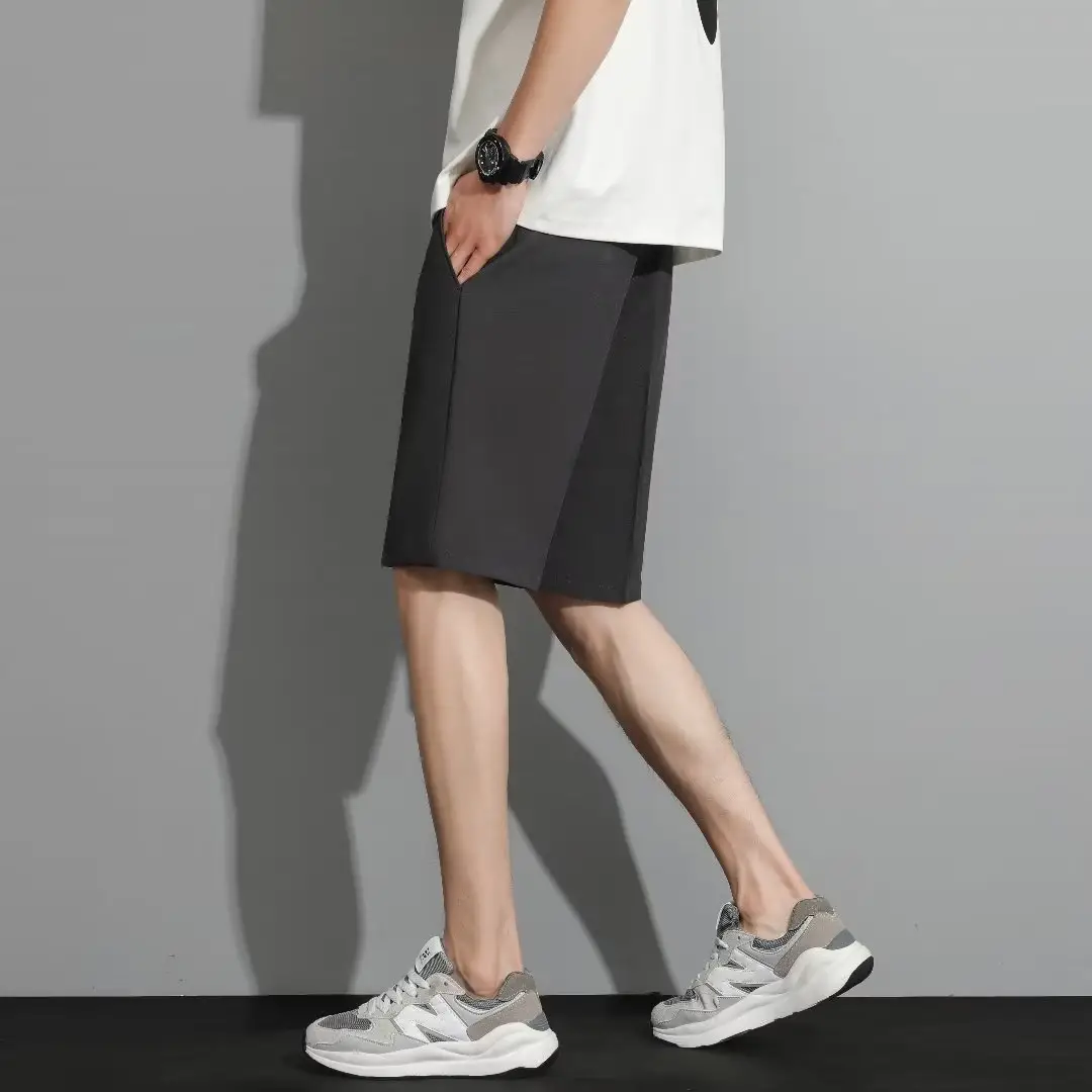 Men Black 5-Point Slim Fit Shorts Korean Style — feature 43