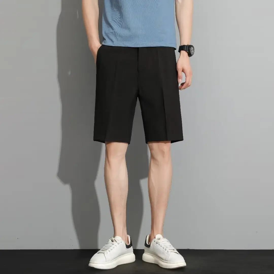 Men Black 5-Point Slim Fit Shorts Korean Style — feature 46