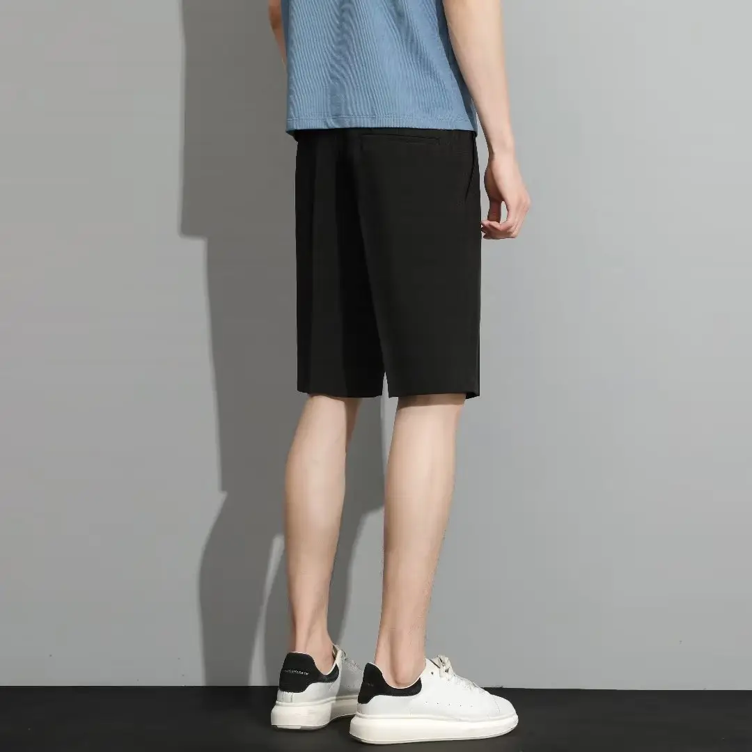 Men Black 5-Point Slim Fit Shorts Korean Style — feature 52