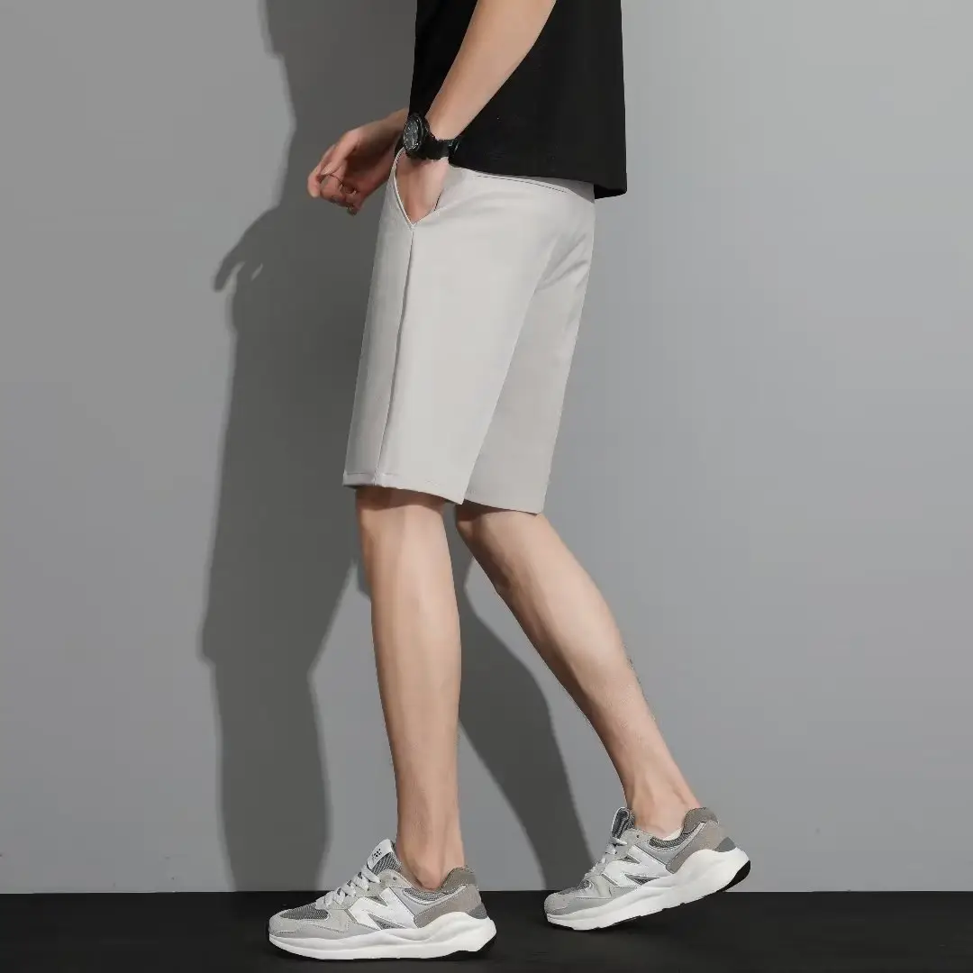Men Black 5-Point Slim Fit Shorts Korean Style — feature 64
