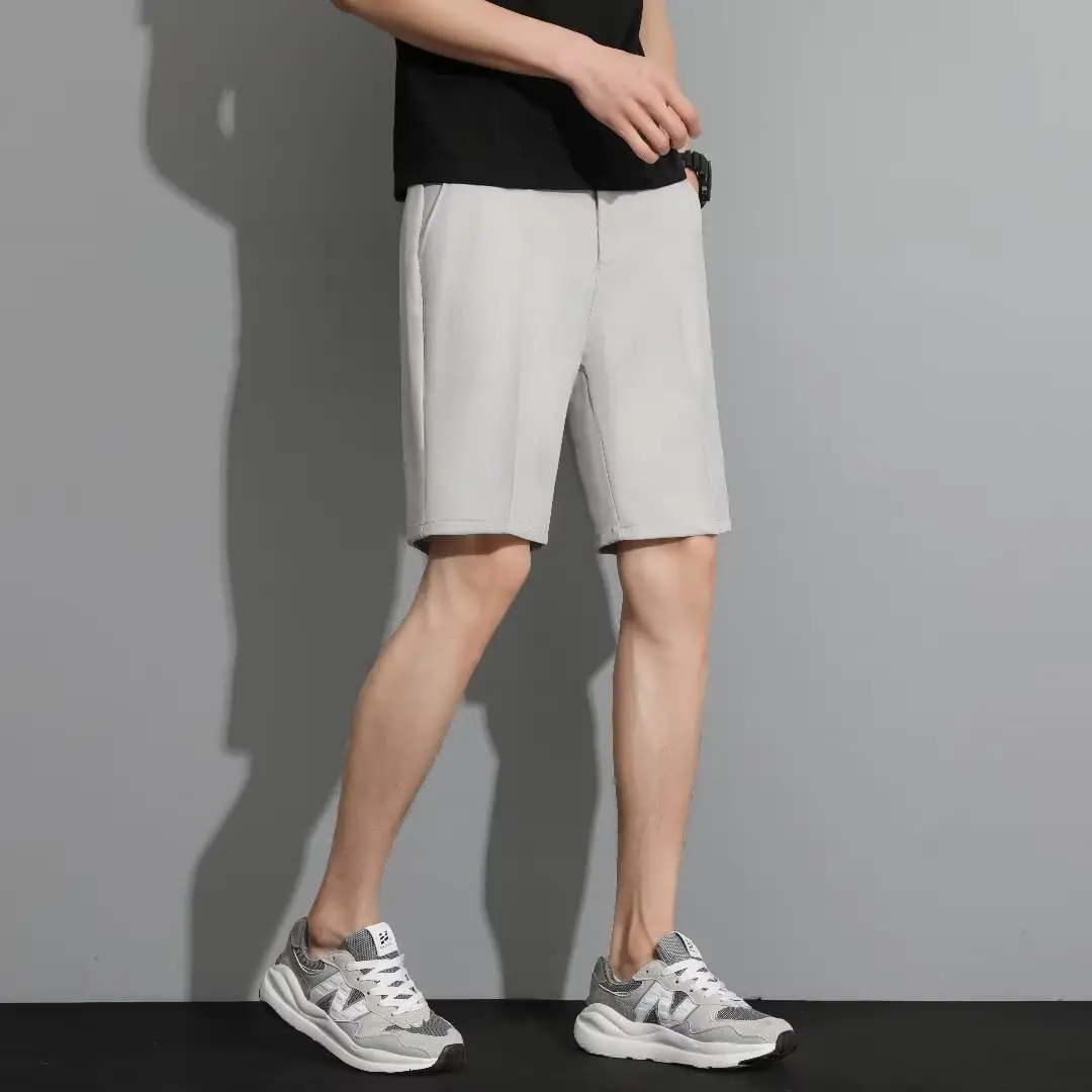 Men Black 5-Point Slim Fit Shorts Korean Style — feature 65
