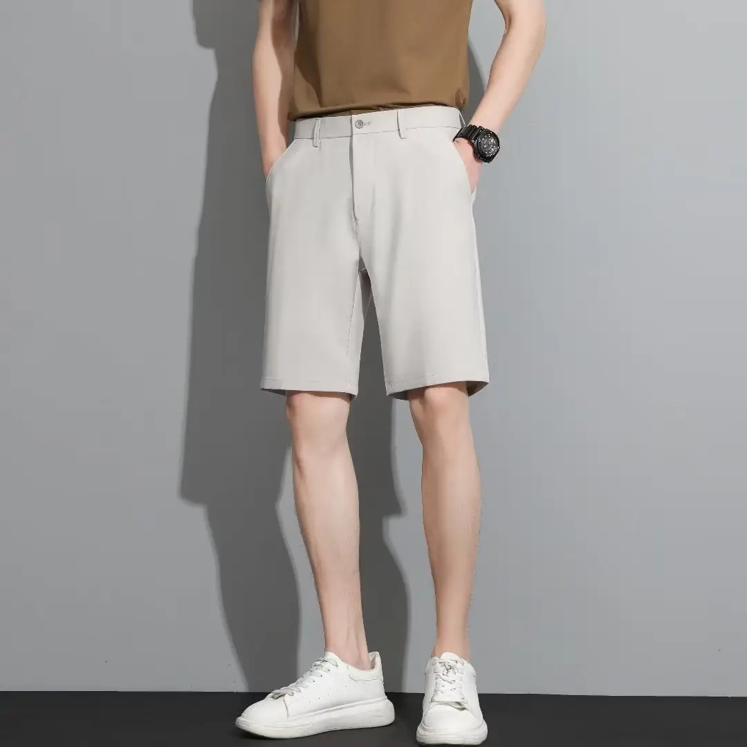 Men Black 5-Point Slim Fit Shorts Korean Style — feature 70