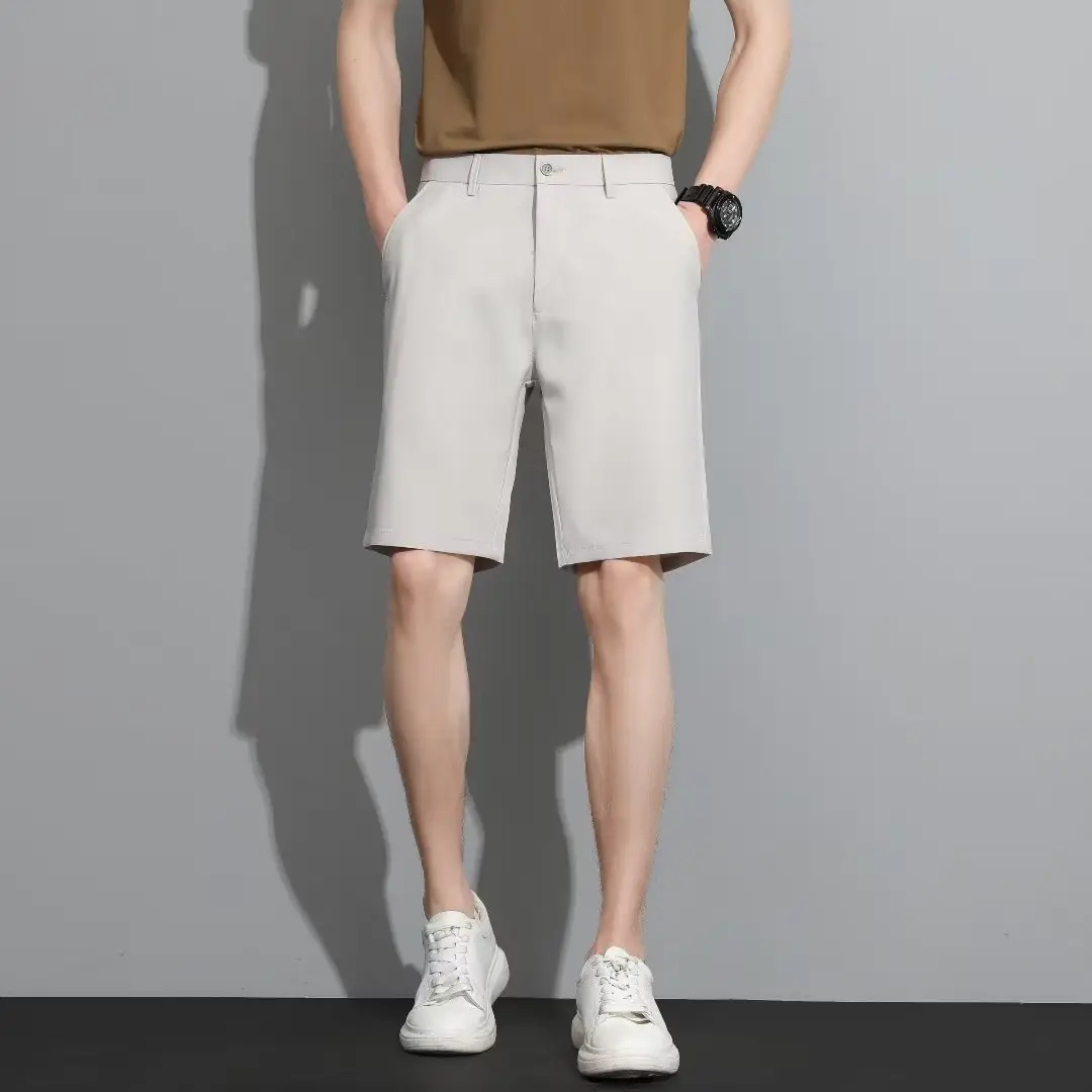 Men Black 5-Point Slim Fit Shorts Korean Style — feature 71