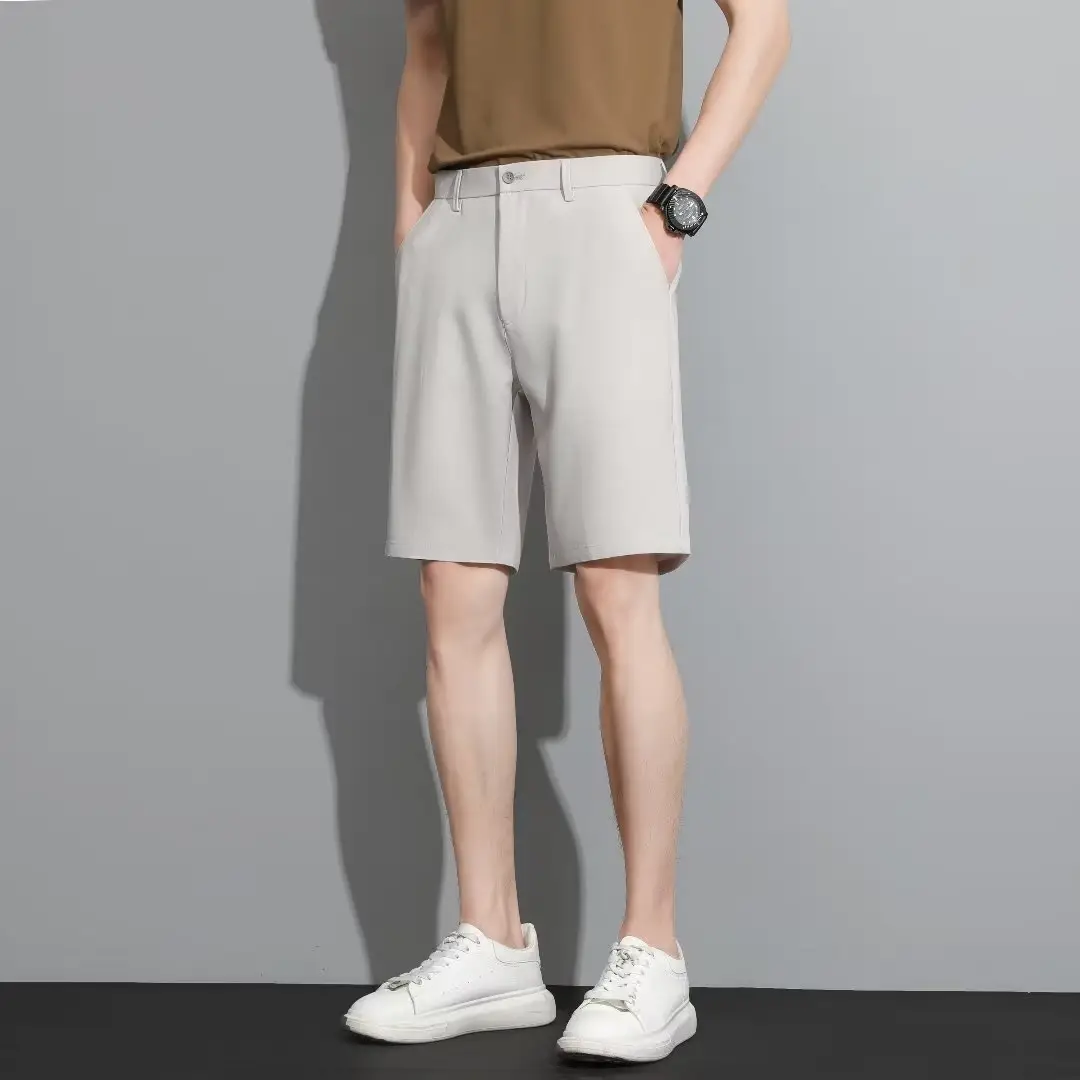Men Black 5-Point Slim Fit Shorts Korean Style — feature 72