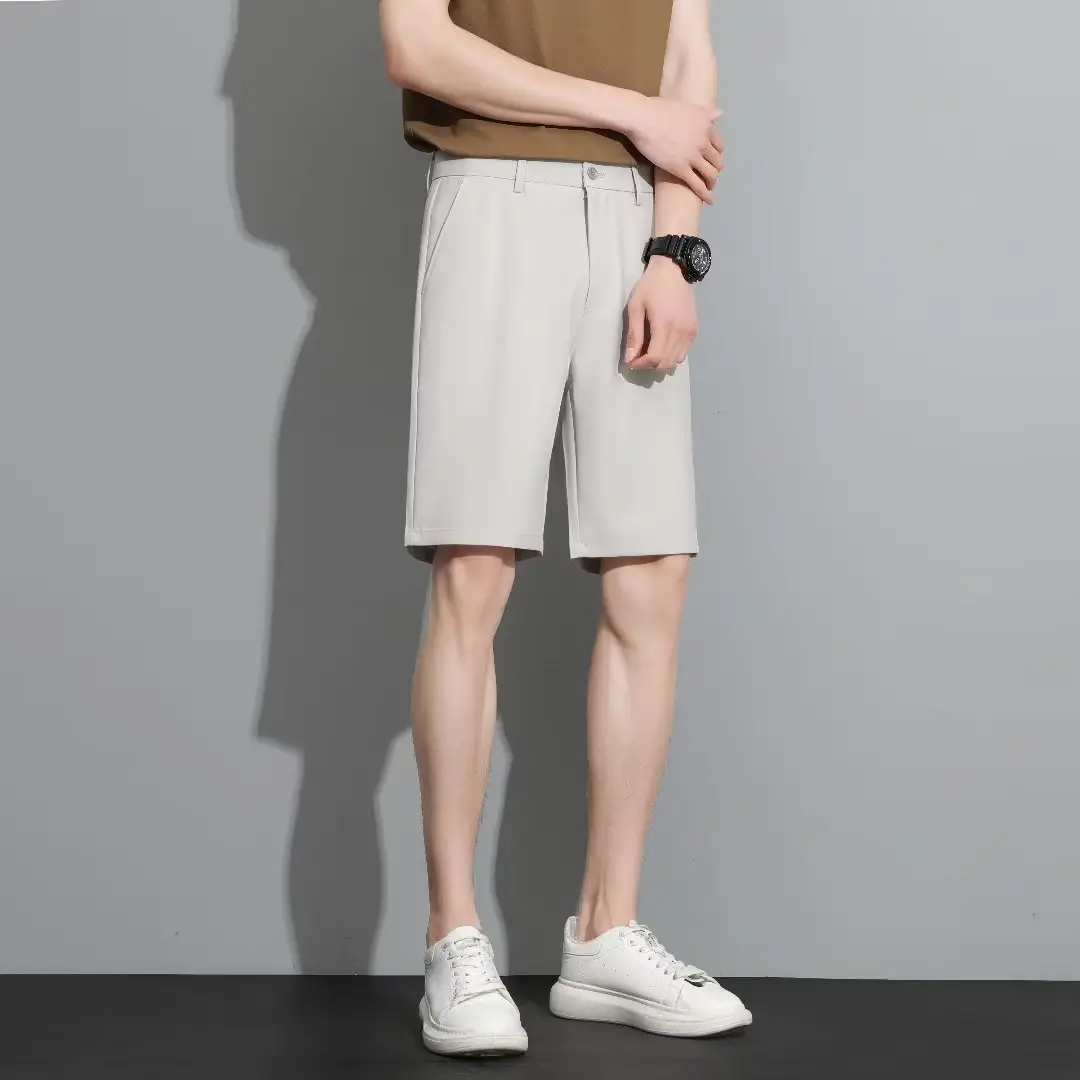 Men Black 5-Point Slim Fit Shorts Korean Style — feature 73