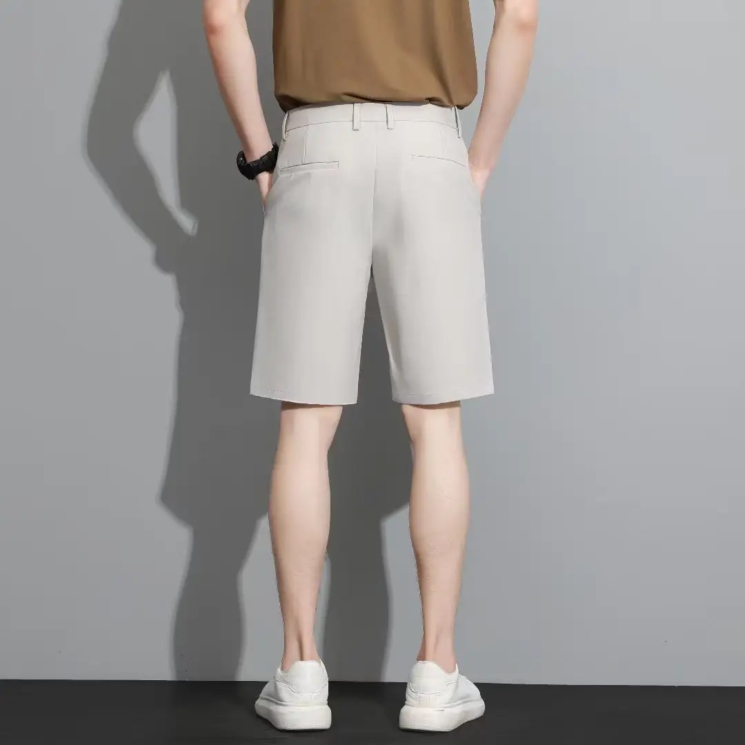 Men Black 5-Point Slim Fit Shorts Korean Style — feature 74
