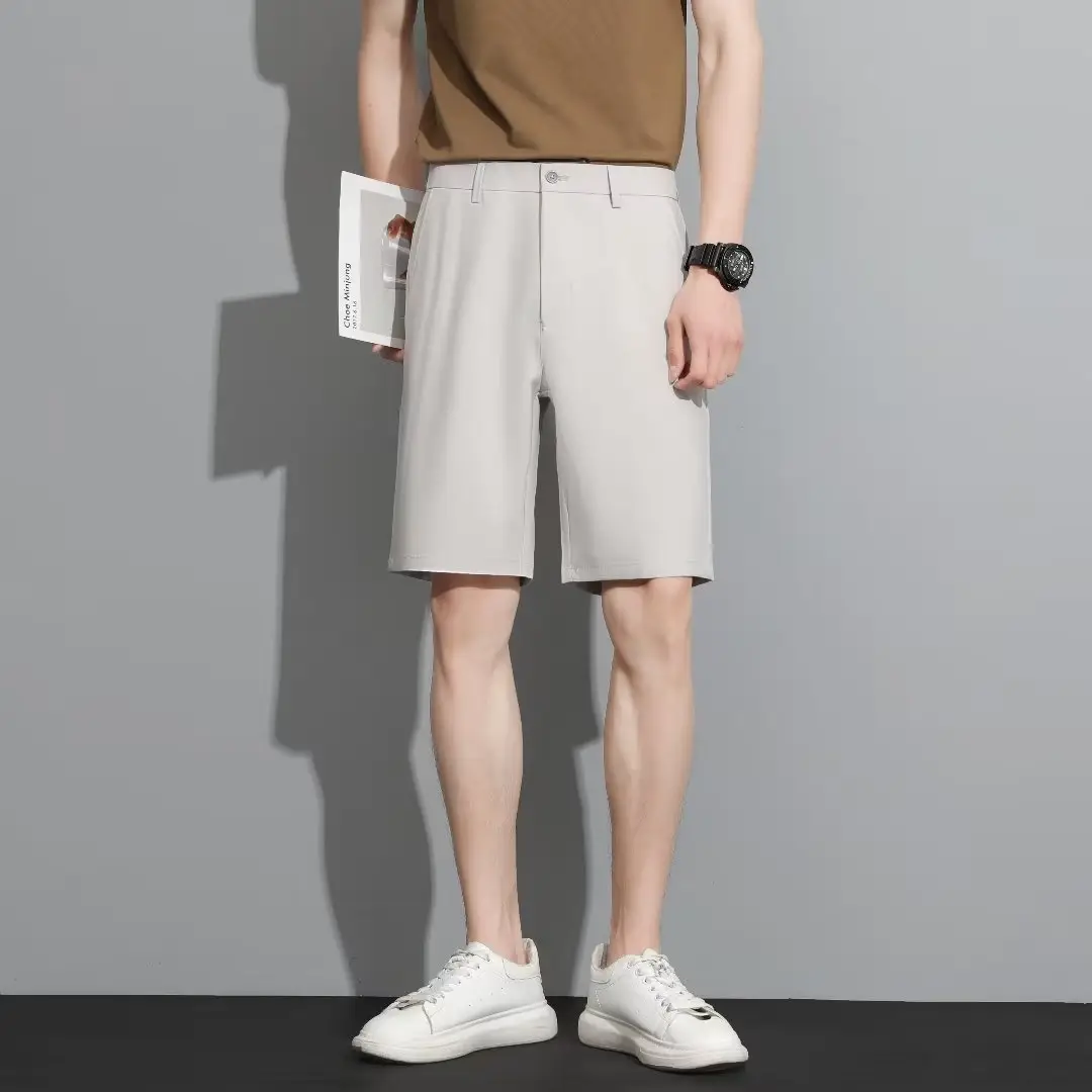 Men Black 5-Point Slim Fit Shorts Korean Style — feature 75