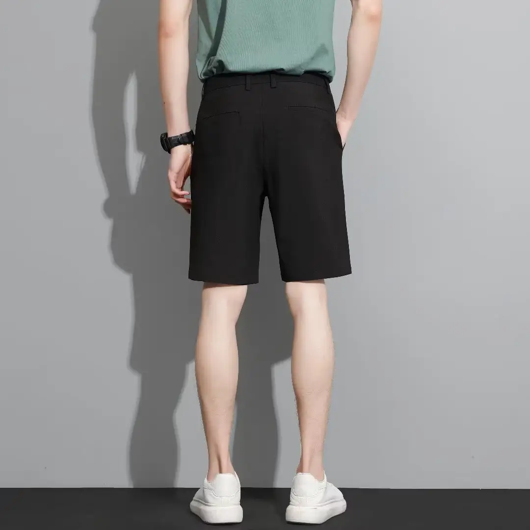 Men Black 5-Point Slim Fit Shorts Korean Style — feature 83