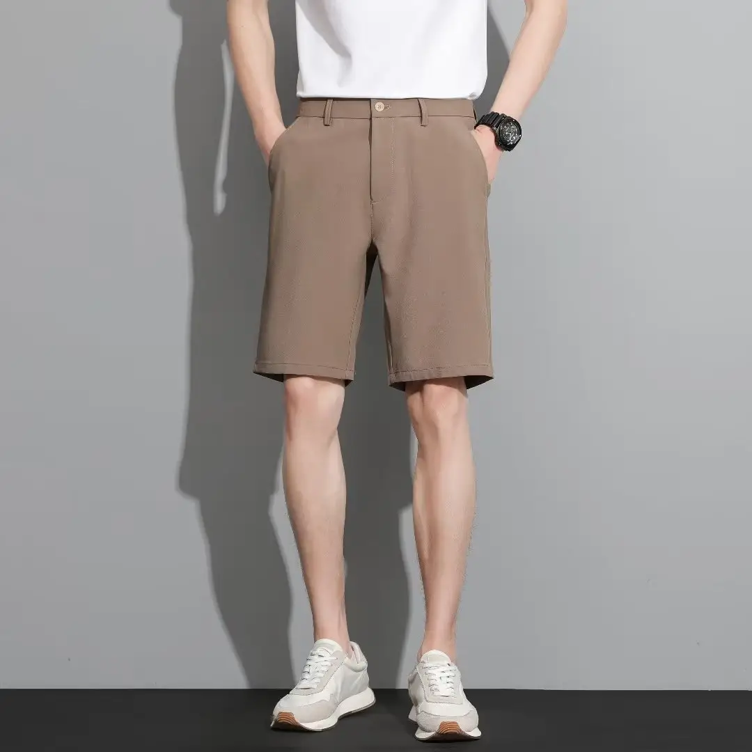Men Black 5-Point Slim Fit Shorts Korean Style — feature 89