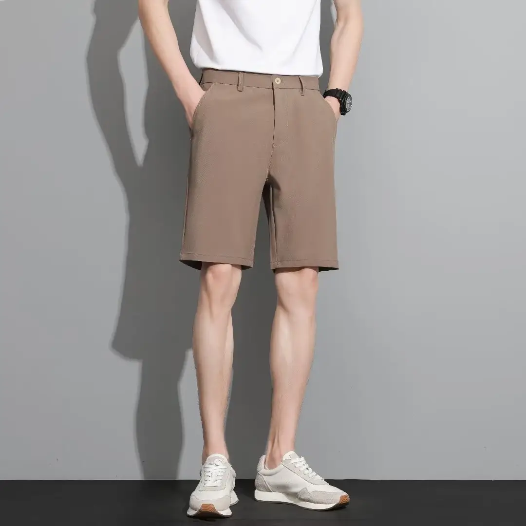 Men Black 5-Point Slim Fit Shorts Korean Style — feature 90