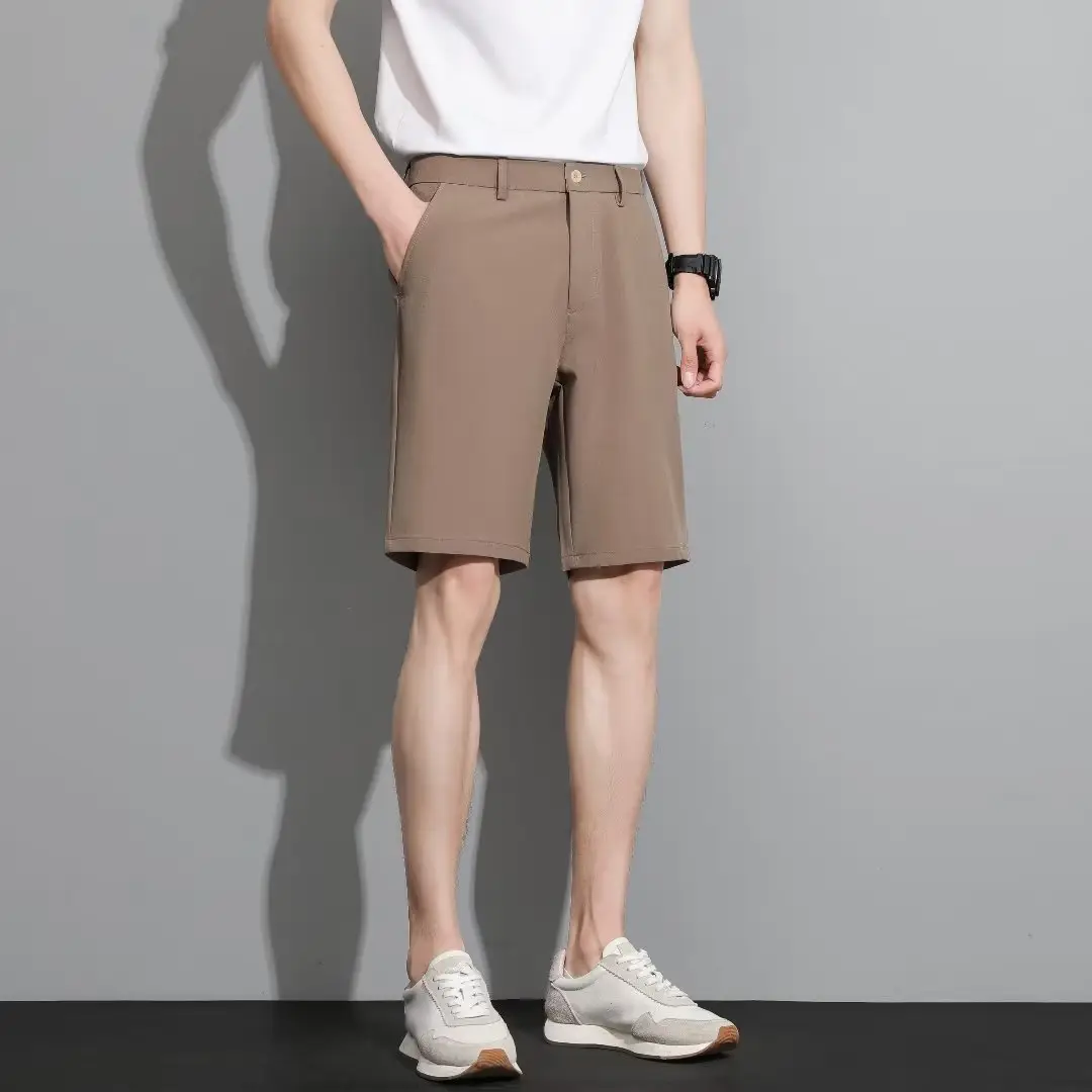 Men Black 5-Point Slim Fit Shorts Korean Style — feature 91