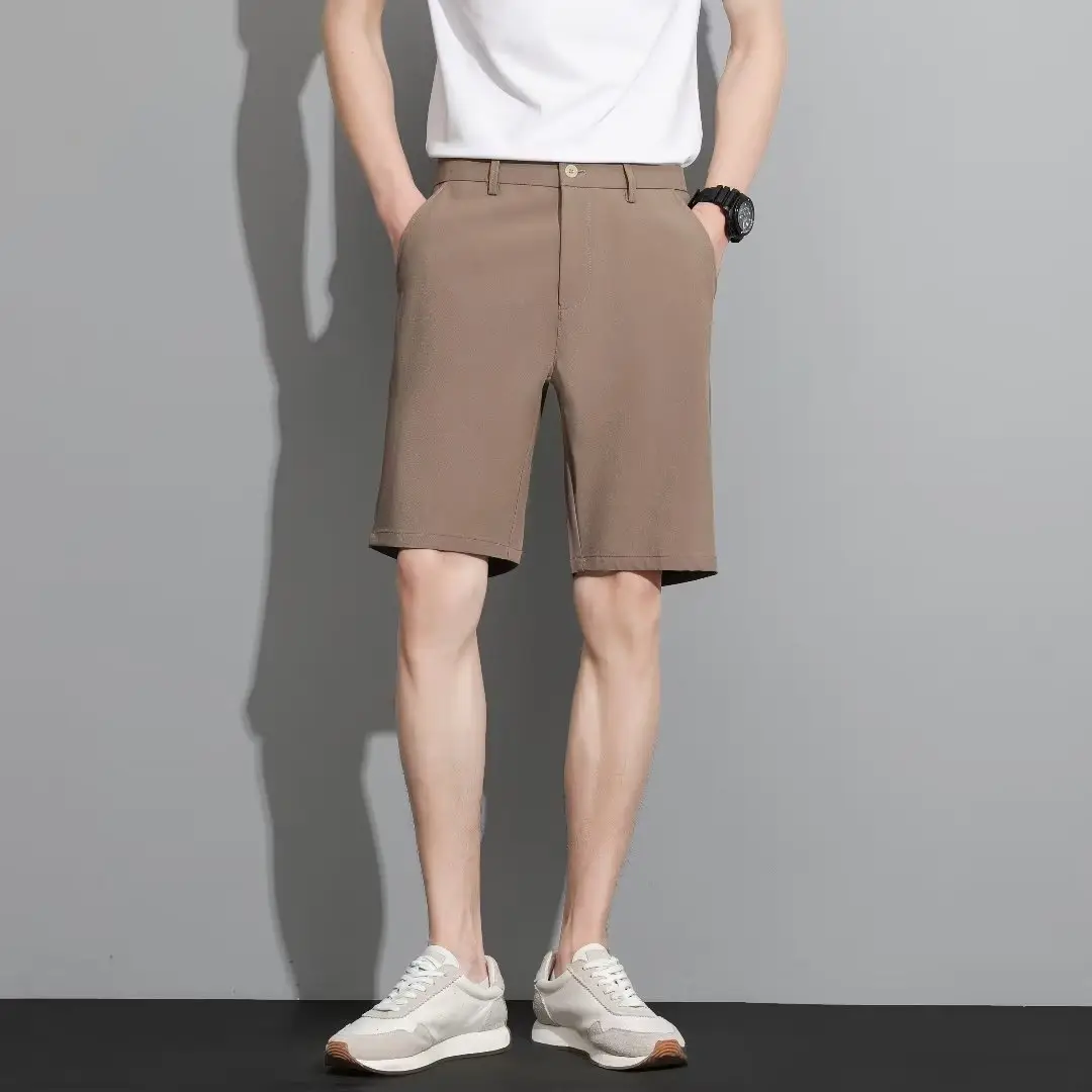 Men Black 5-Point Slim Fit Shorts Korean Style — feature 93