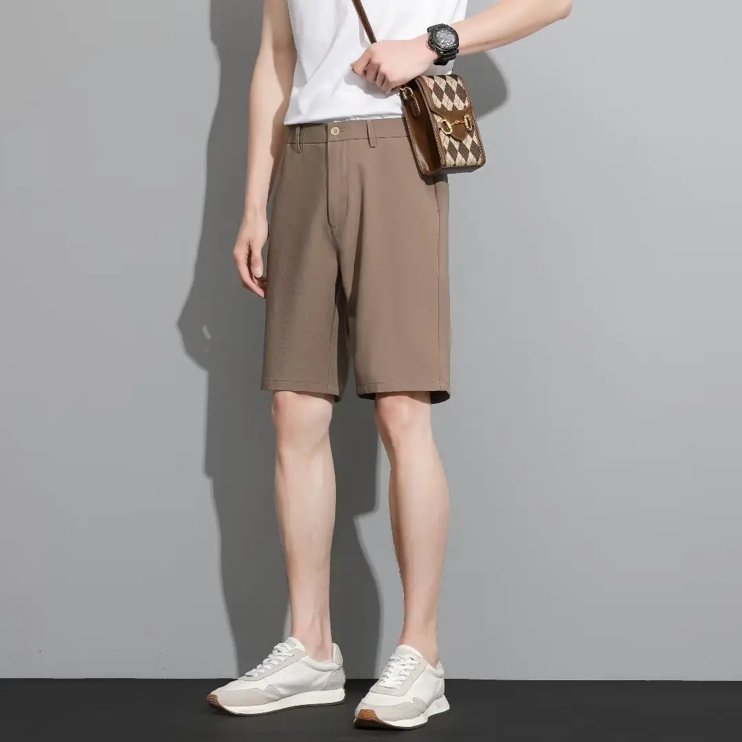 Men Black 5-Point Slim Fit Shorts Korean Style — feature 94