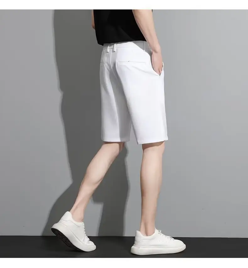 Men Black 5-Point Slim Fit Shorts Korean Style — feature 97