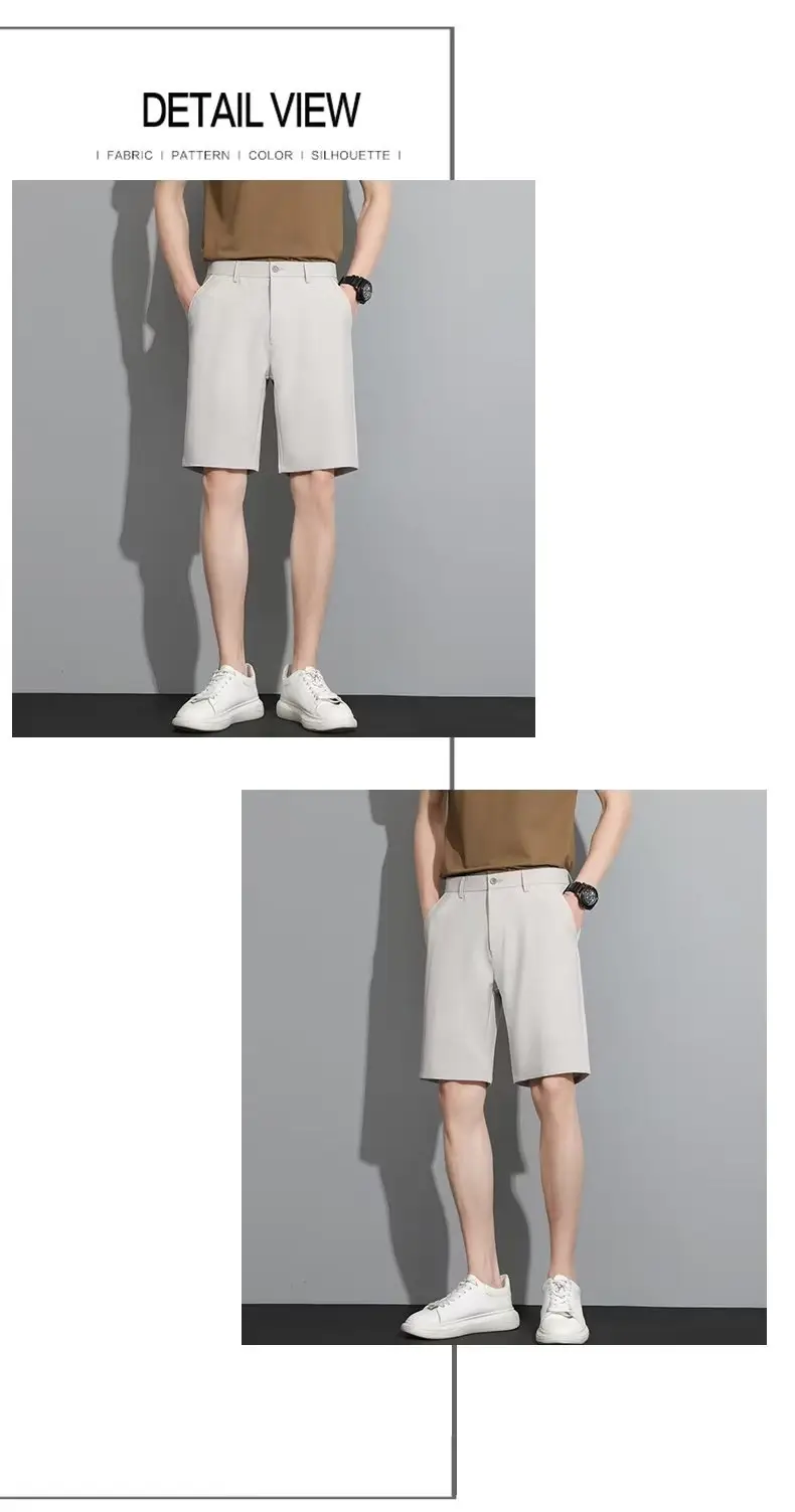 Men Black 5-Point Slim Fit Shorts Korean Style — feature 98