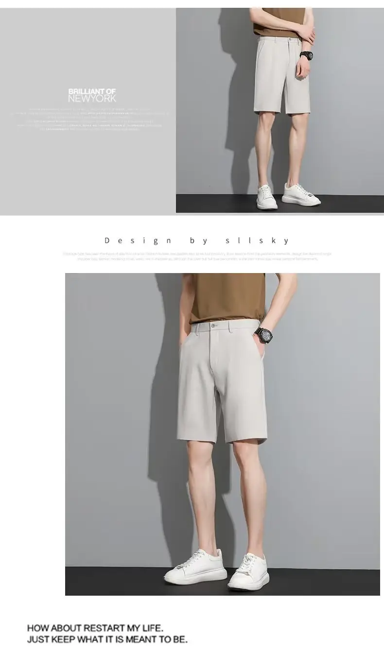 Men Black 5-Point Slim Fit Shorts Korean Style — feature 99